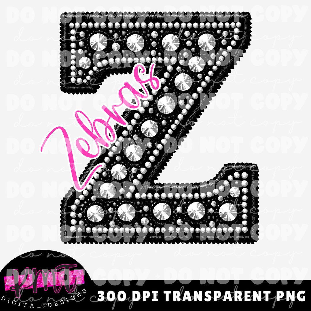 Pink Zebra Rhinestone Logo Black Faux Rhinestone Zebras Mascot Pink Out Transparent Digital ...