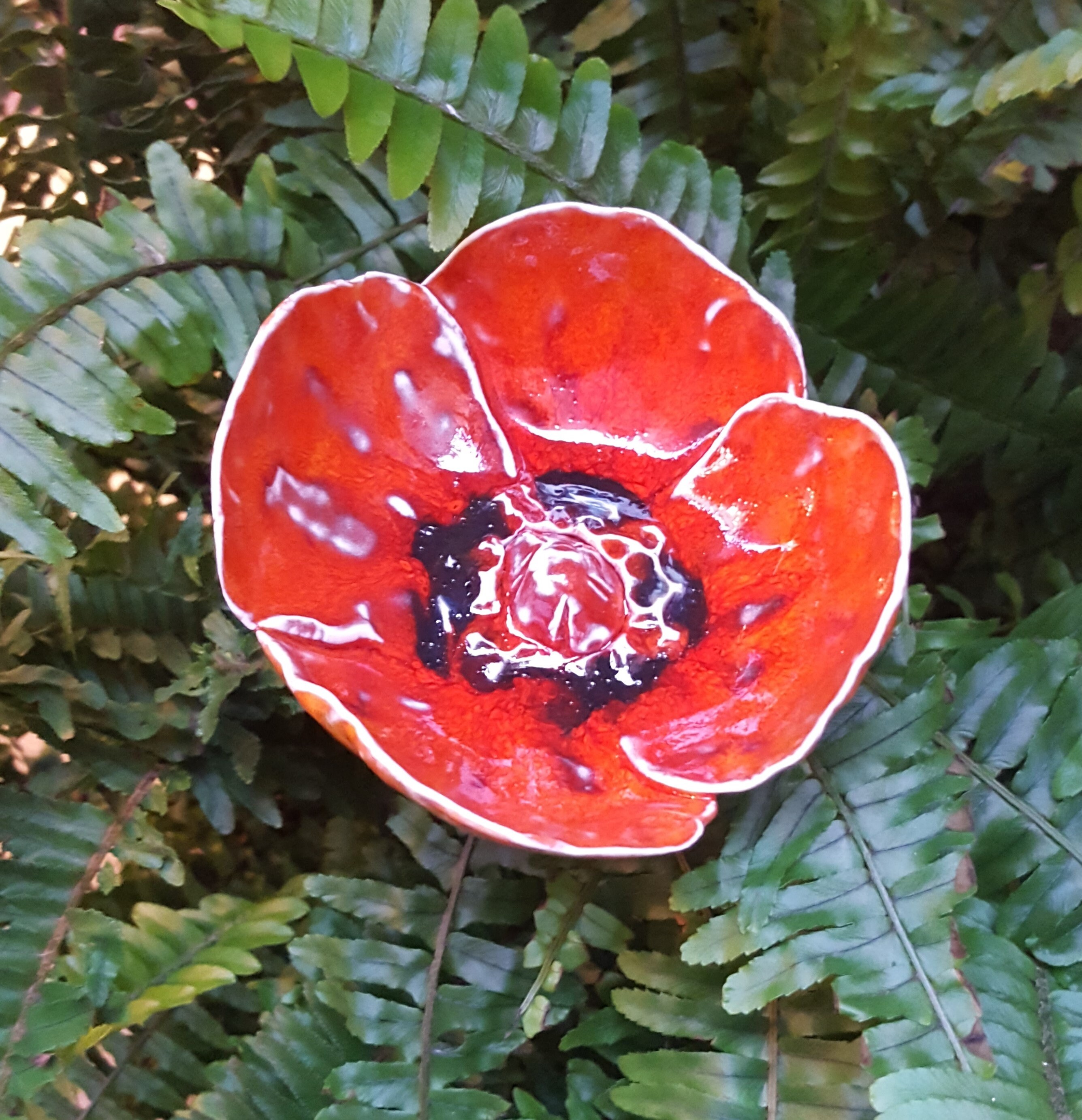 Fleur en Porcelaine Émaillée, Fleur, Fleur sur Tige, Poterie, Pottery, Porcelain, Flowers, Arts & Cr