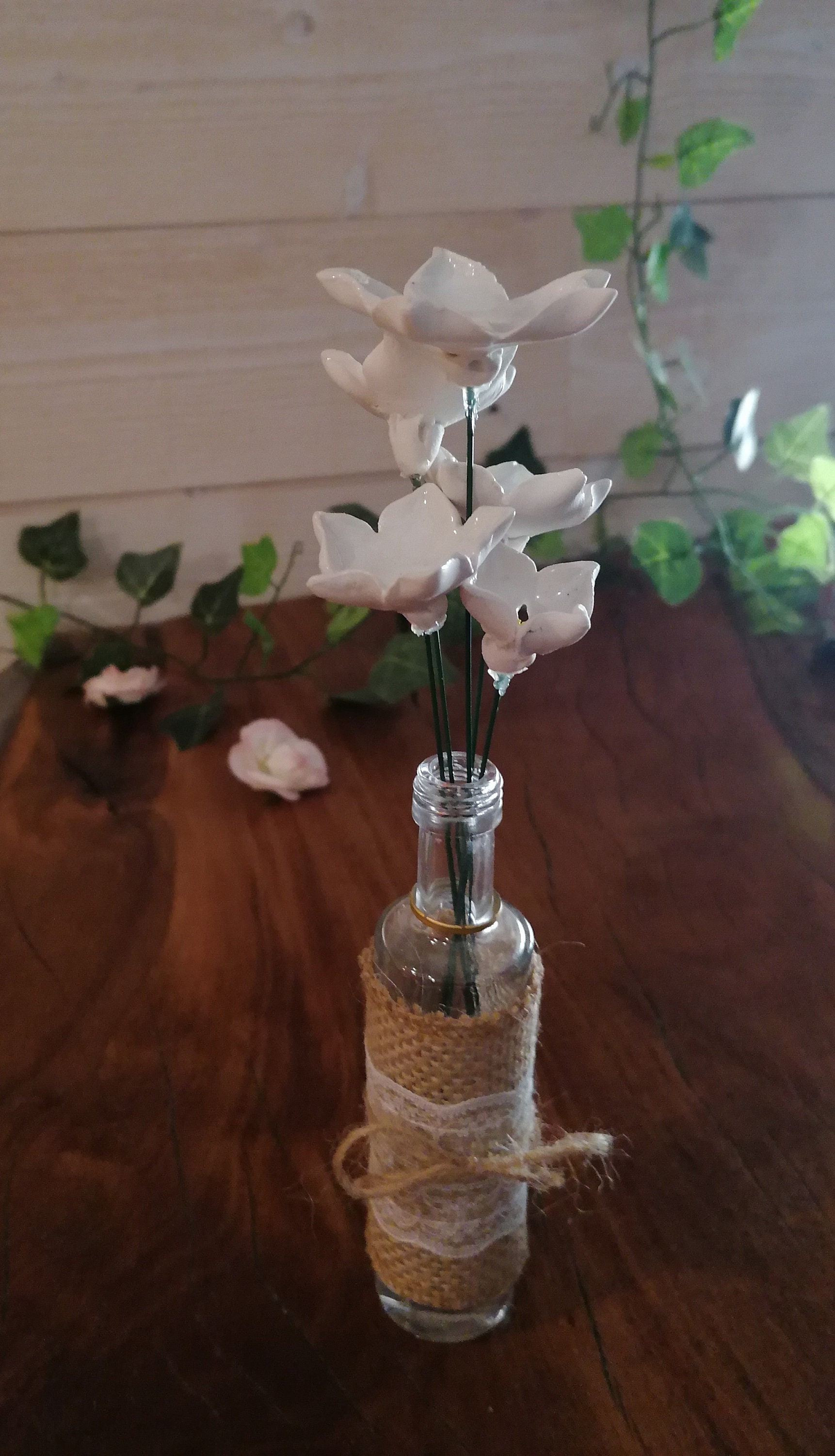 Porcelain flowers ceramic flower flower on stem pottery | Etsy