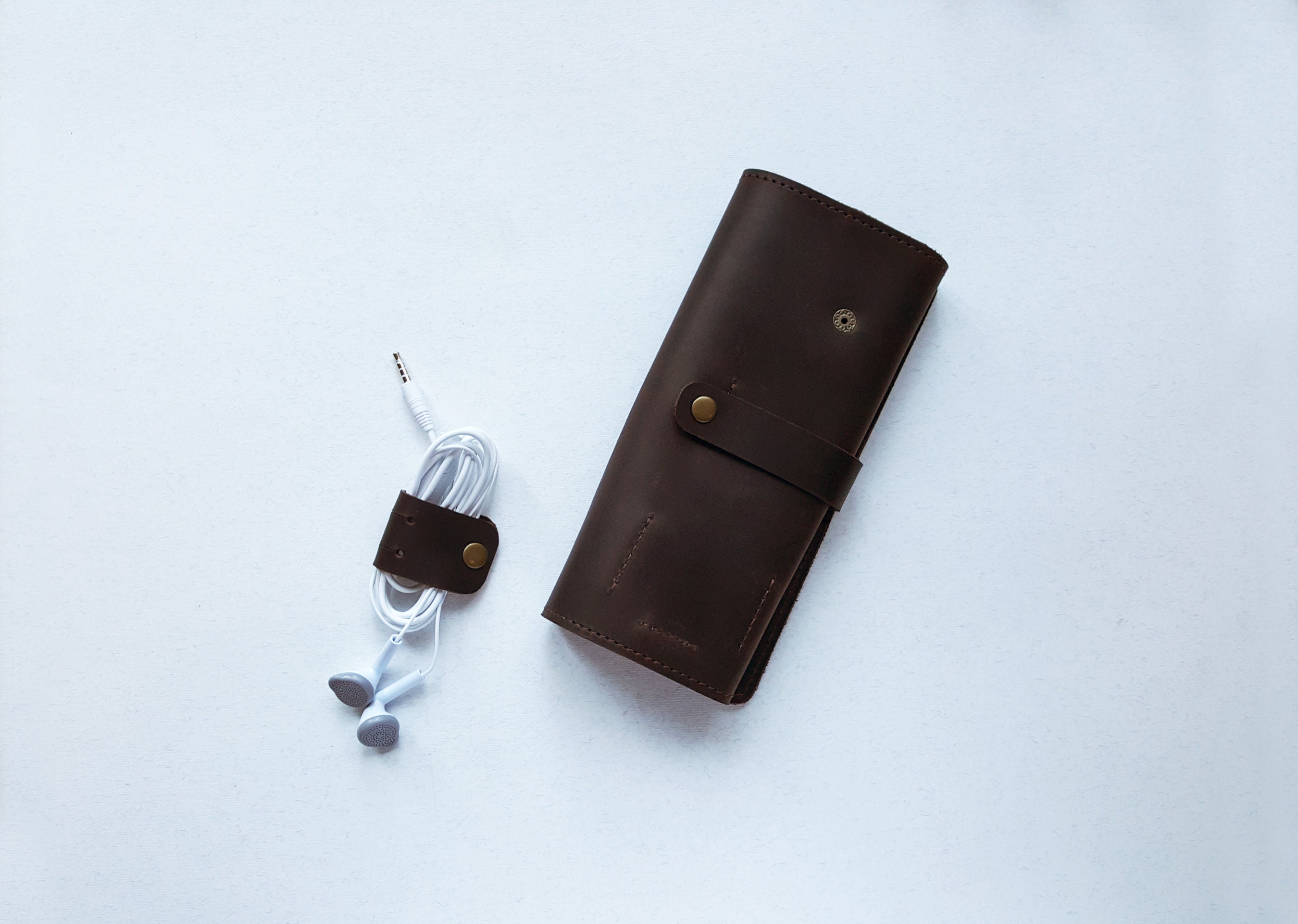 Leather Ipad Cord Wrap Personalized Ipad Charger Organizer - Etsy