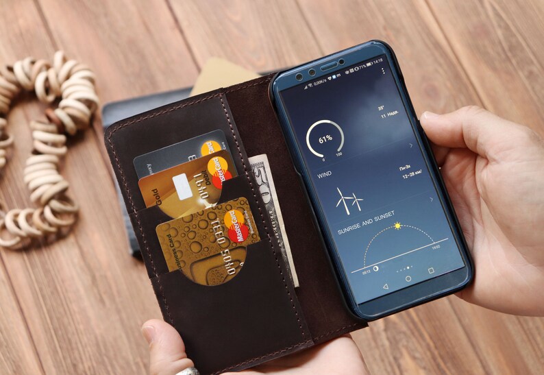 Personalized iPhone Wallet Case Leather iPhone 11 Case Etsy