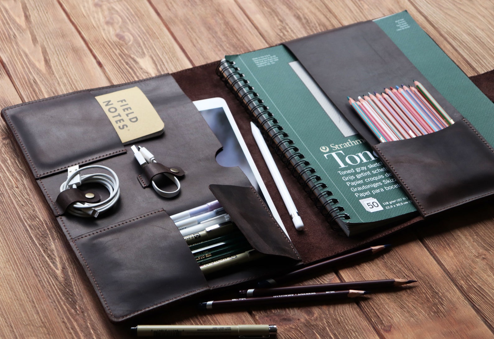 Leather Ipad and Notebook Case Personalized Notebook Etsy