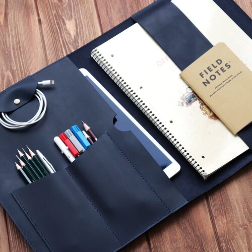 Leather Ipad Organizer Ipad Travel Case Personalized Notebook Etsy