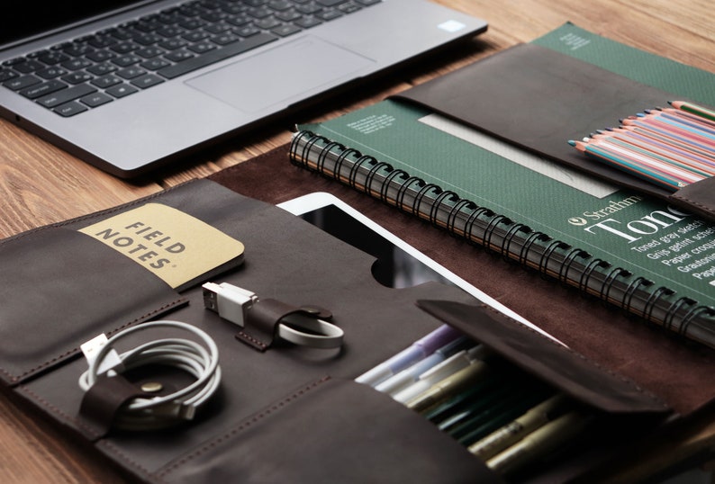 Leather Ipad and Notebook Case Personalized Notebook Etsy