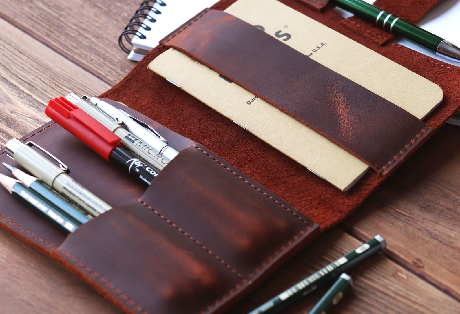 Field Notes Leather Cover Personalized Etsy