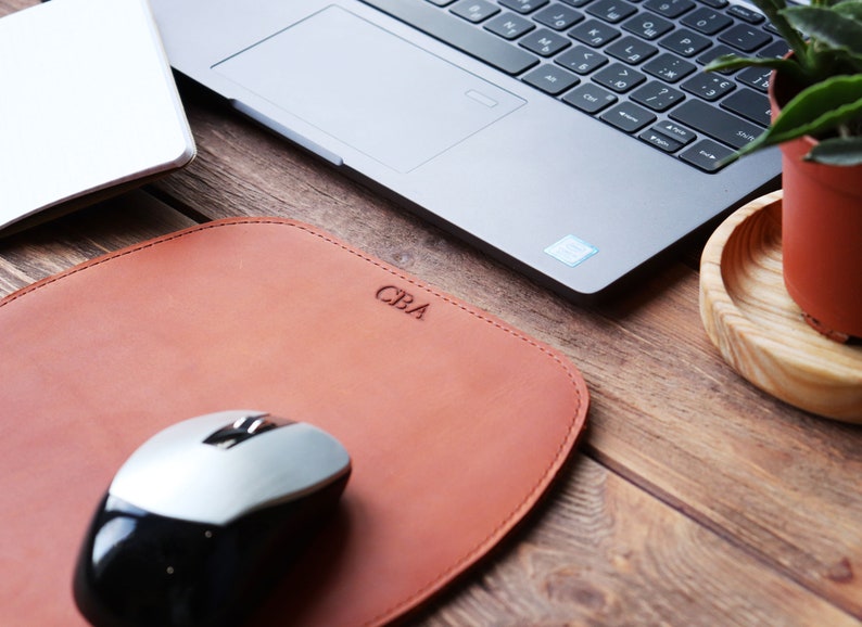 Personalized Leather Mouse Pad Navy blue custom mouse pad Etsy