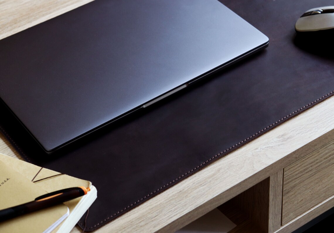 Leather Laptop Mat Personalised Leather Desk Pad Leather Big Etsy
