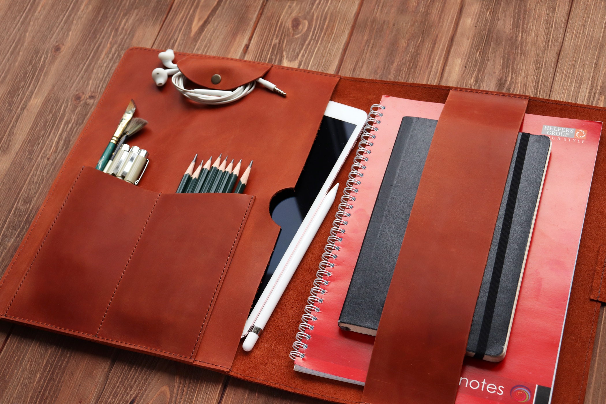 Leather Notebook organizer Personalized Leather iPad Case Etsy