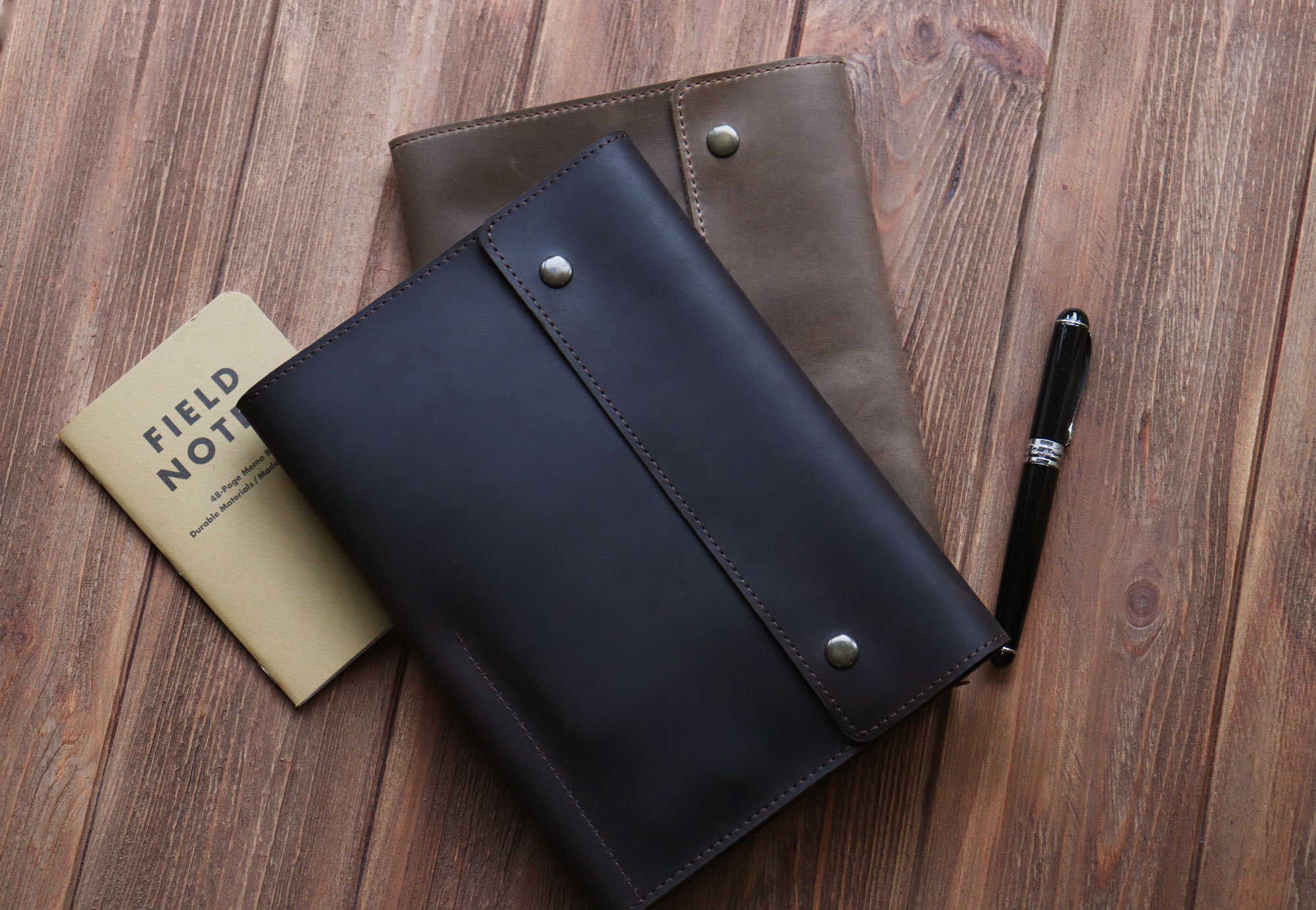 Leather Sketchbook Organizer Personalized Notebook Cover Etsy
