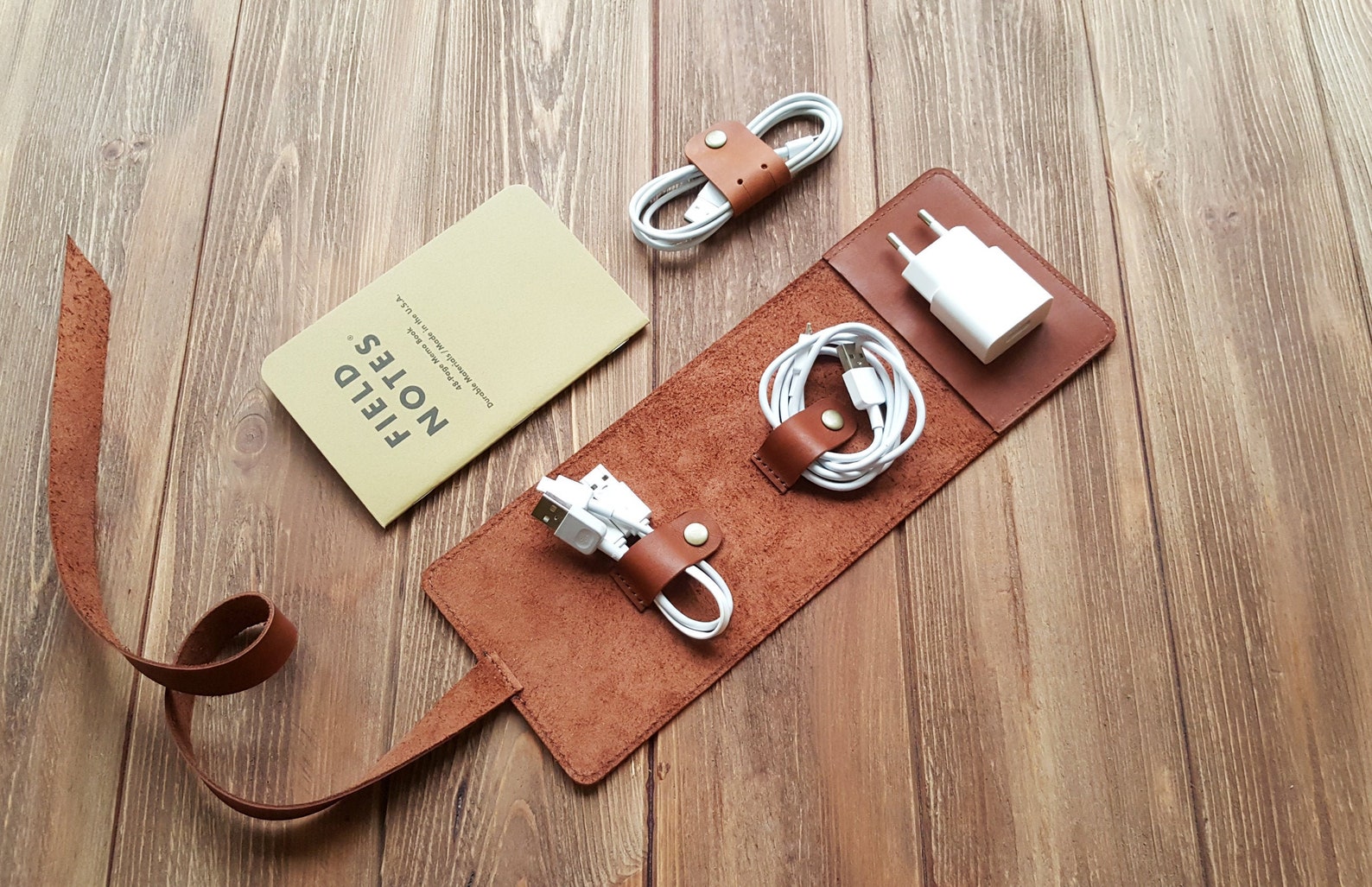 Leather Cable organizer leather cord organize Personalized Etsy