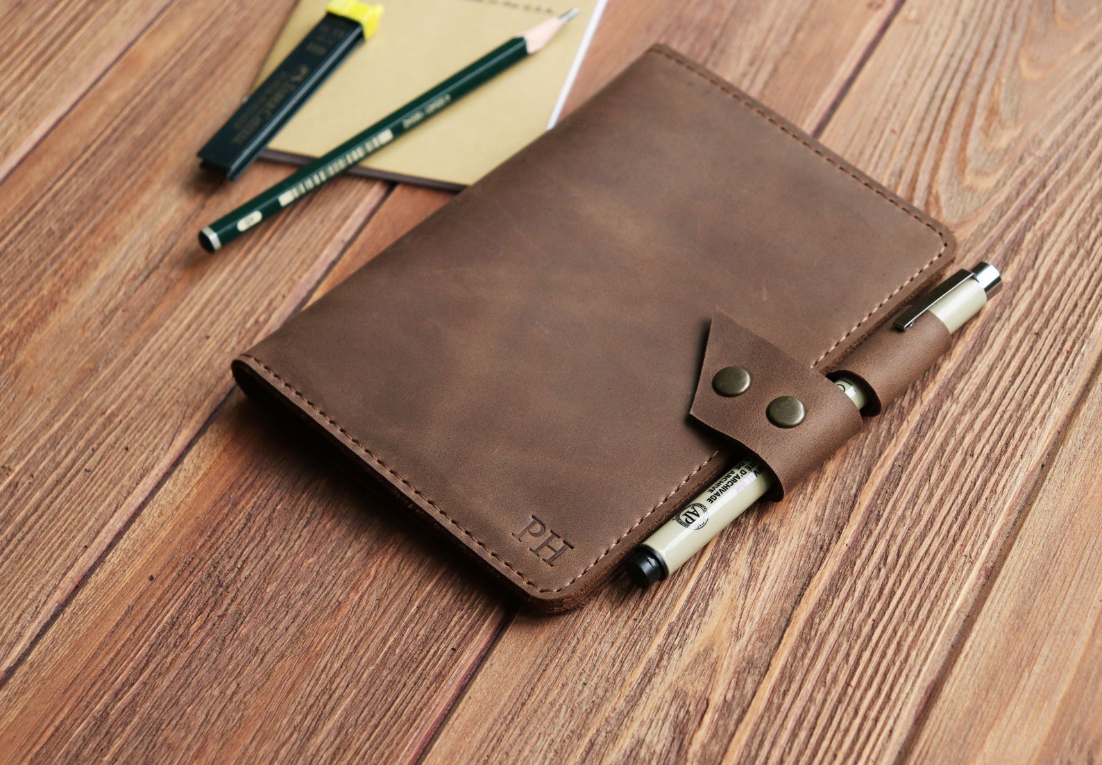 Leather Field Notes Holder Notebook Organizer A6 Etsy