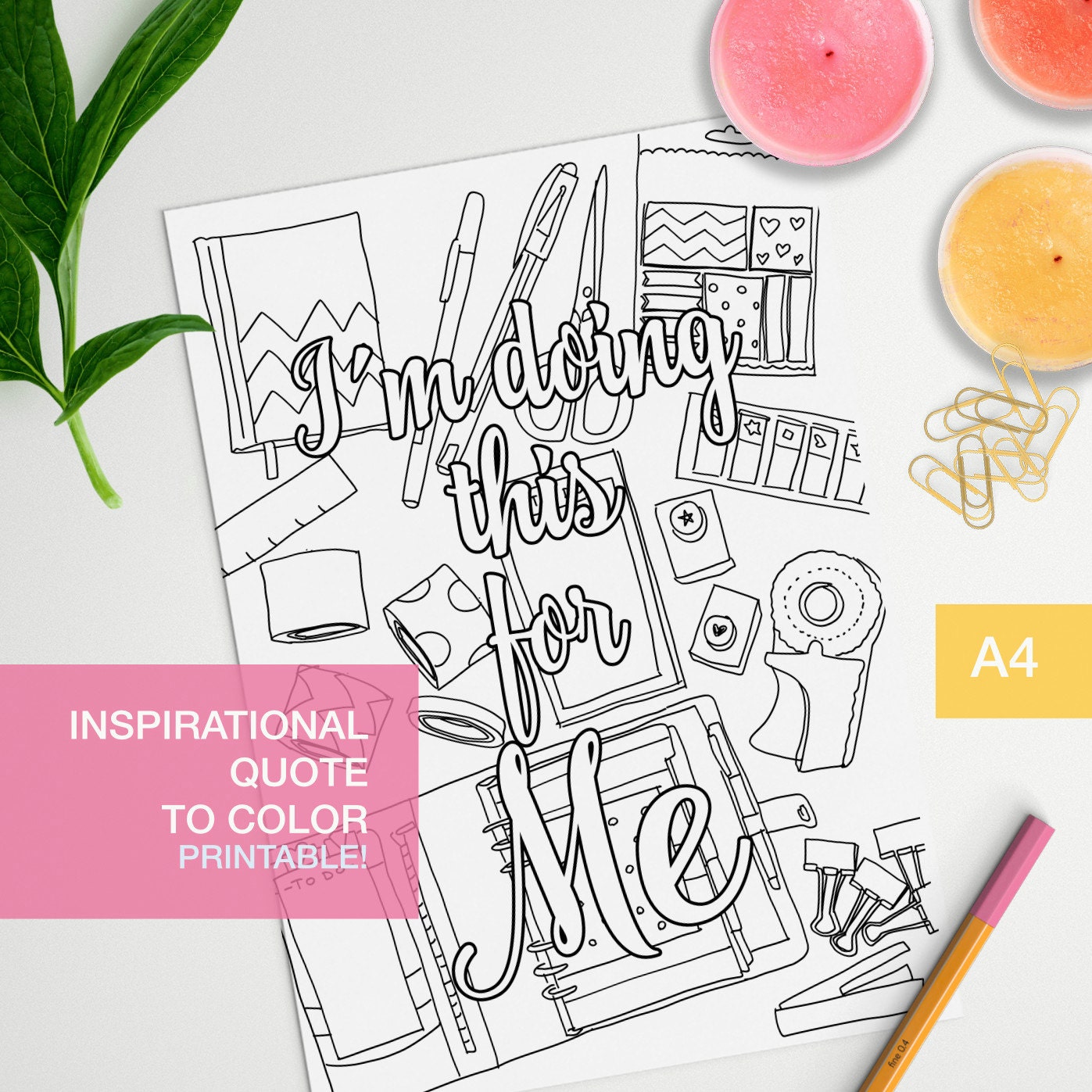 inspirational coloring quotes printable affirmation color page art