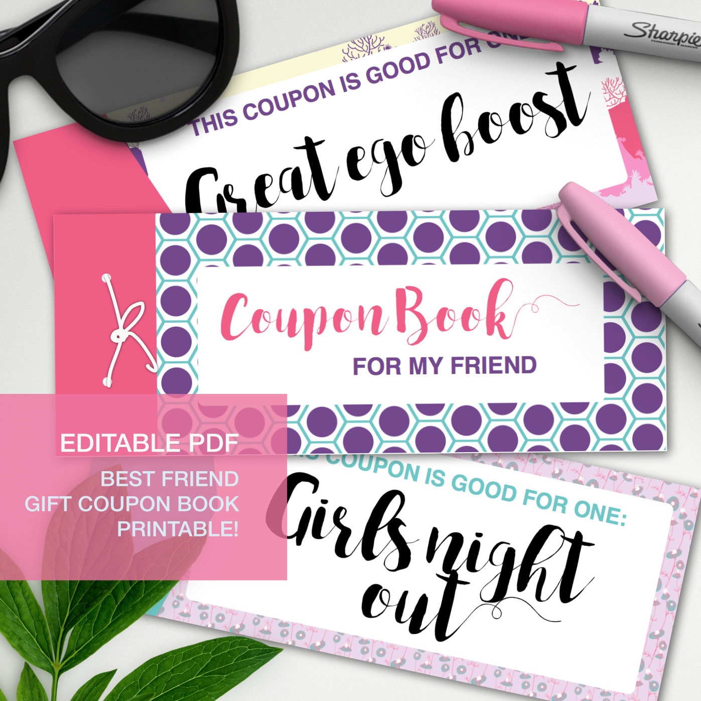 Best friend gift editable coupon book gift certificate bff | Etsy