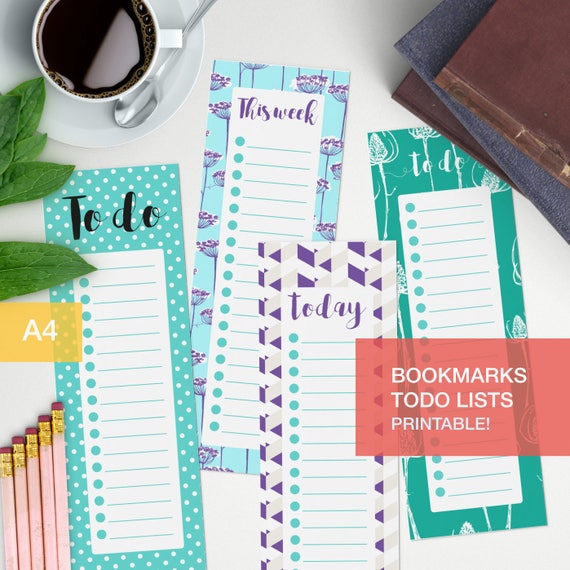 To do list planner bookmark Printable to do list pdf v13 | Etsy