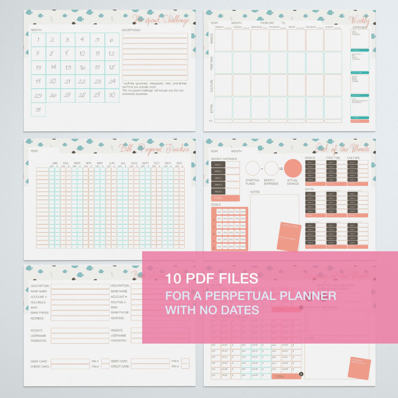 Monthly Budget Planner Kakebo Style Without Dates