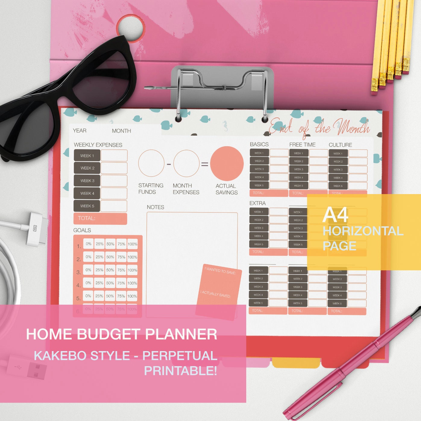 Monthly Budget Planner Kakebo Style Without Dates