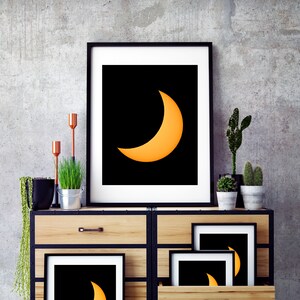 Solar Eclipse Sun Moon Downloadable Printable Astronomy Space Wall Art