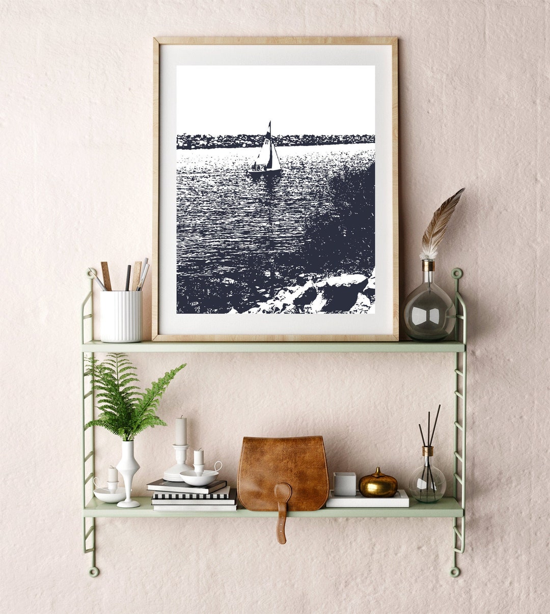 Printable Coastal Nautical Wall Art, Sailboat Photo, Digital Download ...