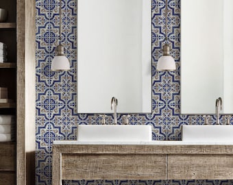wallpapers Navy Blue Moroccan Wallpaper moroccan wallpaper etsy