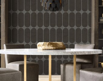 Geometric Pattern Repositionable Removable Wallpaper, Peel & Stick Fabric Wallpaper, Contemporary Design Wallpaper, PVC Free, Non Toxic #695