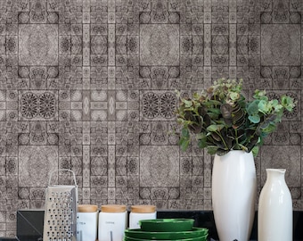Repositionable Wallpaper, Peel and Stick Wallpaper, Self Adhesive Fabric Wallpaper, Traditional, Shabby Chic Design Wallpaper #116