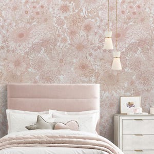 Floral Repositionable Wallpaper, Peel & Stick Wallpaper, Self-Adhesive Wallpaper for Nursery or Girl&#39;s Room, Vinyl Free, Non-Toxic #410L