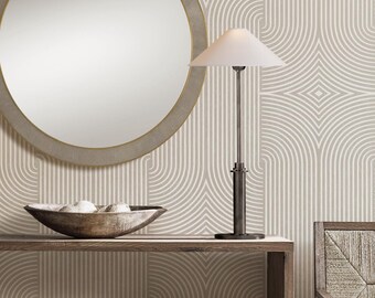Geometric Pattern Repositionable Removable Wallpaper, Peel & Stick Fabric Wallpaper, Contemporary Design Wallpaper, PVC Free, Non Toxic #671