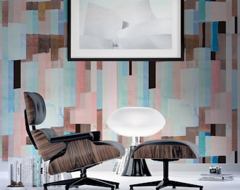 Watercolor Abstract Repositionable Wallpaper, Peel and Stick Wallpaper, Self Adhesive Fabric Wallpaper, Contemporary Design Wallpaper #78