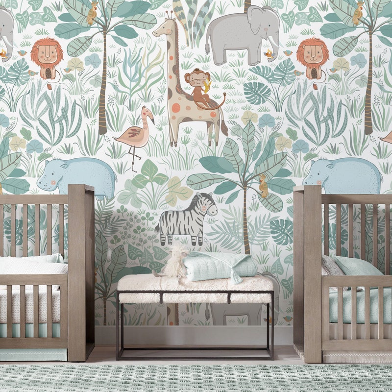 Animal Wallpaper Nursery - Etsy