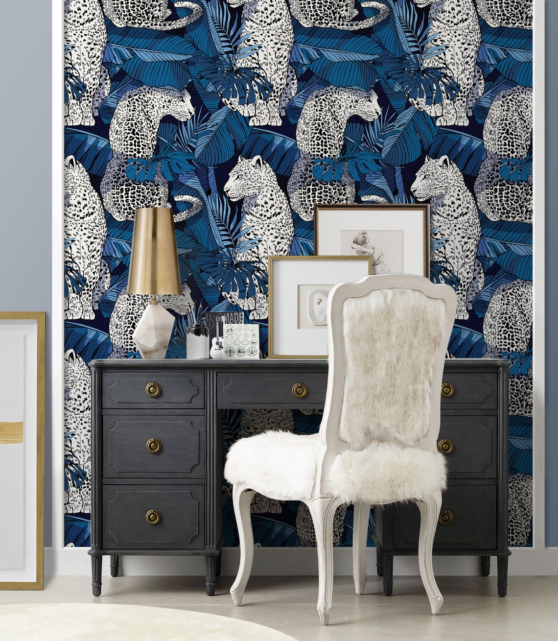 Leopard Pattern Repositionable Wallpaper Peel and Stick Etsy