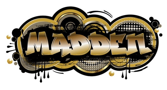 Original Digital Graffiti Art Personalized Name Fabric Wall Decal Original Digital Graffiti Art Personalized Name Fabric Wall Decal