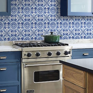 Blue Moroccan Tile Repositionable Removable Wallpaper, Peel & Stick ...
