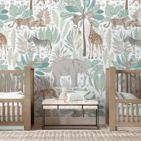 Safari Nursery Wallpaper - Etsy