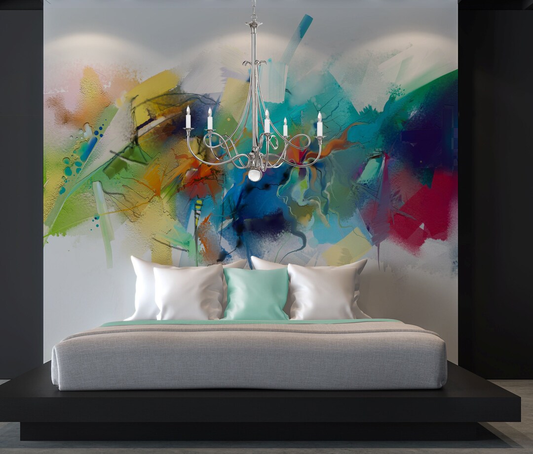 Abstract Mural Wallpaper, Peel & Stick Wallpaper, Self Adhesive Fabric