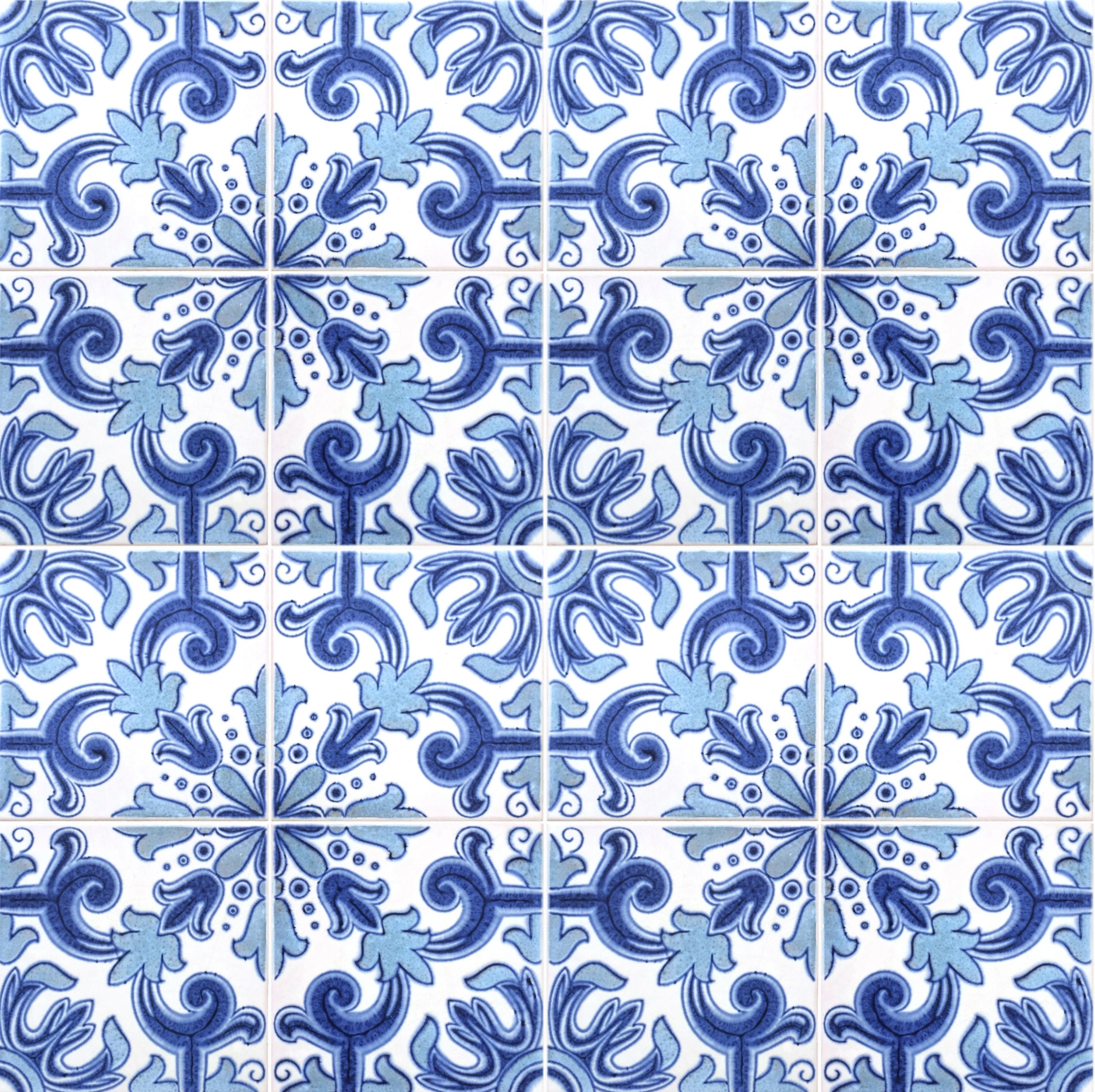 Blue Moroccan Tile Repositionable Removable Wallpaper Peel & - Etsy