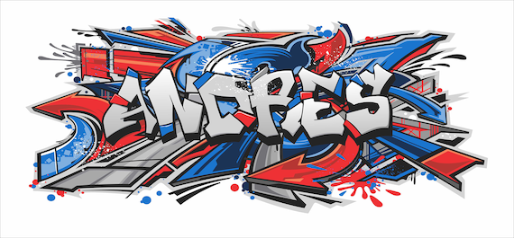 Graffiti Art Personalized Name Repositionable Wall Decal, Sticker