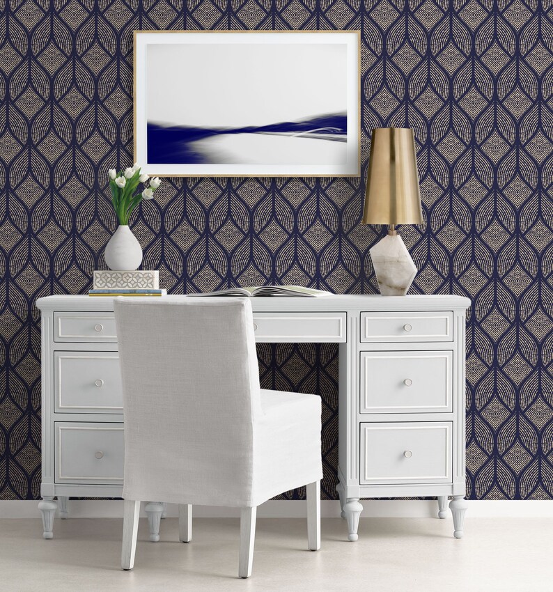 Art Deco Repositionable Wallpaper Peel & Stick Wallpaper Art Etsy