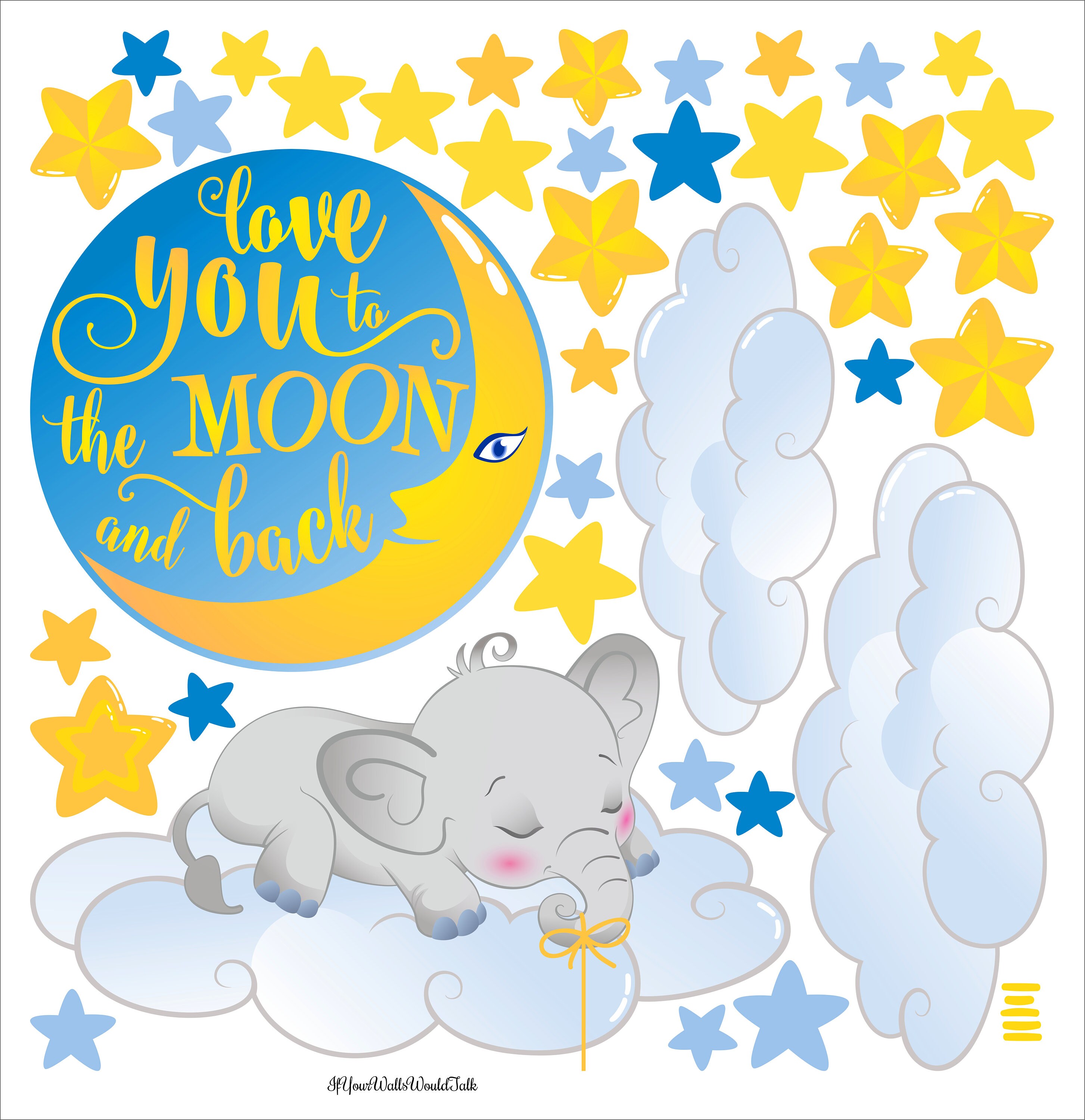 Elephant Repositionable Fabric Wall Decal for Nursery Etsy