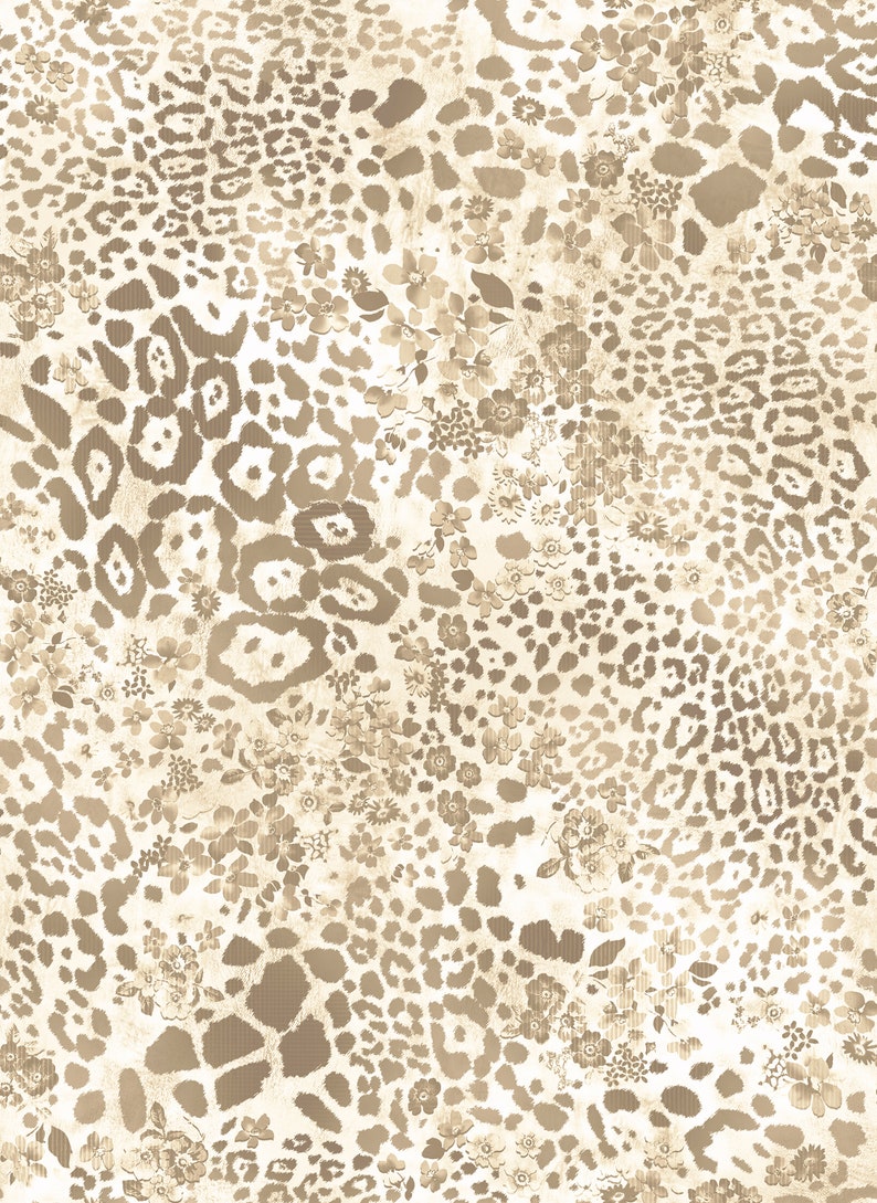 Leopard Pattern Repositionable Removable Wallpaper, Peel & Stick Fabric Wallpaper, Animal Print Fabric Wallpaper, PVC Free, Non Toxic 513 Neutral