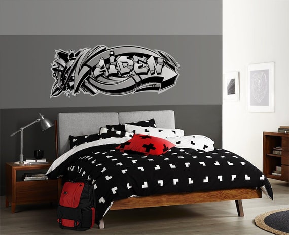 Graz Design W008 - Adesivo da parete, motivo graffiti 3D, 97 x 53 cm, per camera dei ragazzi, per camera dei bambini, soggiorno, autoadesivo (04 muri