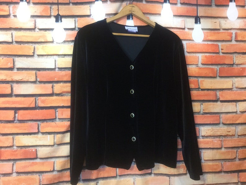 90s,Blouse Skirt Size Large Black Velvet Jacket,1990s Made In The USA, Two Piece,Suits Apparenza Womens Blouse And Skirt Velvet