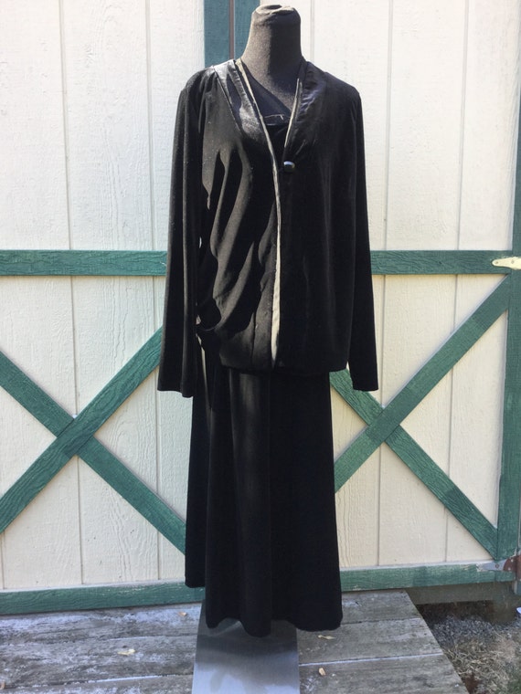 Vintage Black Velvet 3Piece Outfit,Ladies Size XL
