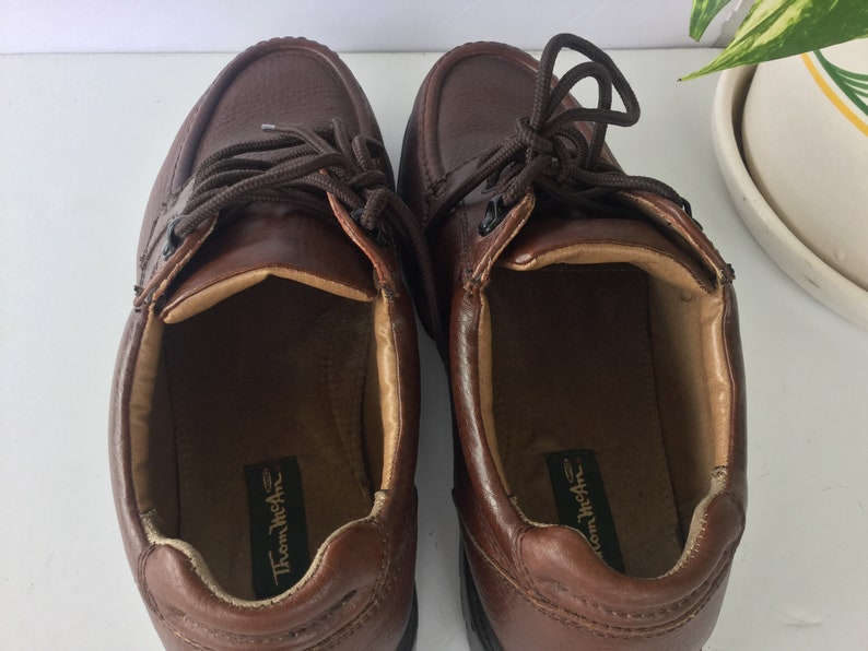 Vintage Men\u2019s Leather Shoes 11W..ThomMcAn Mens Size 11W Leather Chunky Shoes..Mens Vintage Shoes..Mens Eur 45..Brown Mens Shoe Size 11W