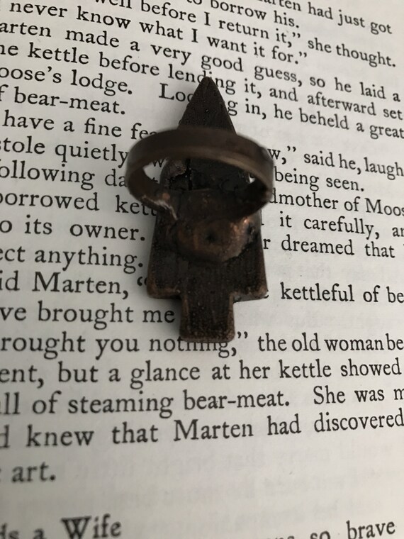 Size 4 Aqua Agate Copper Arrowhead Native America… - image 4