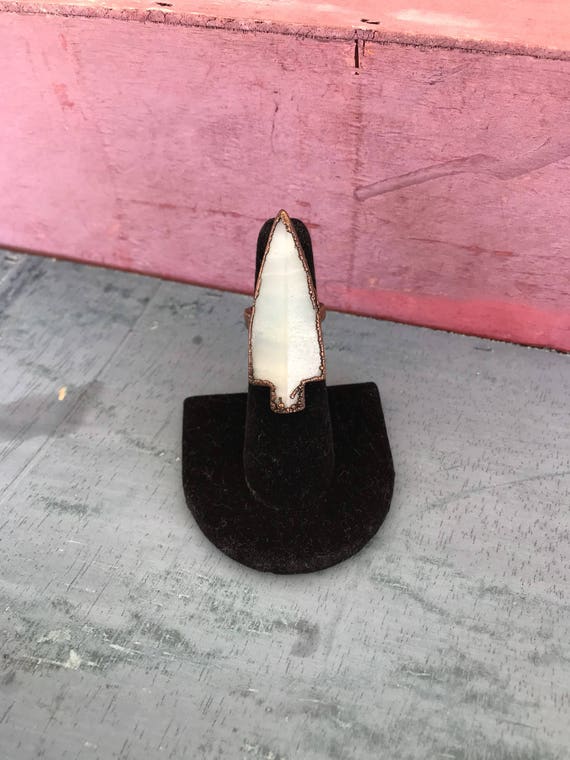 Size 4 Aqua Agate Copper Arrowhead Native America… - image 7