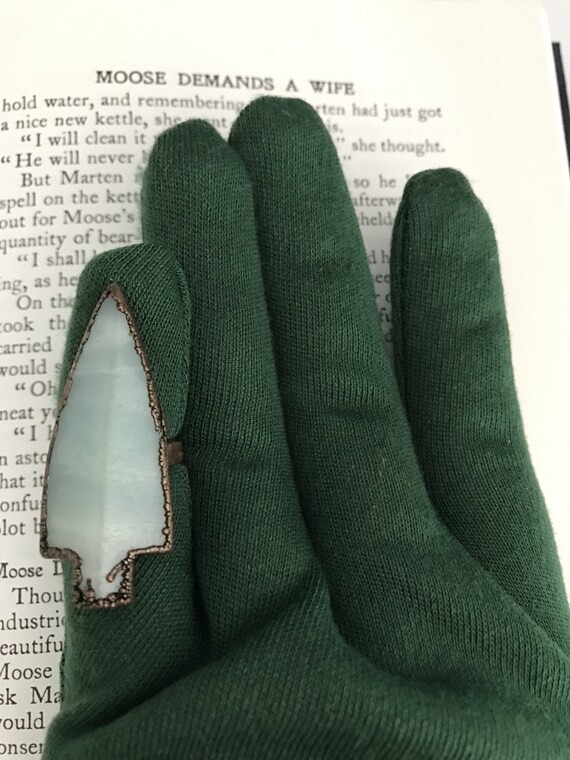 Size 4 Aqua Agate Copper Arrowhead Native America… - image 2