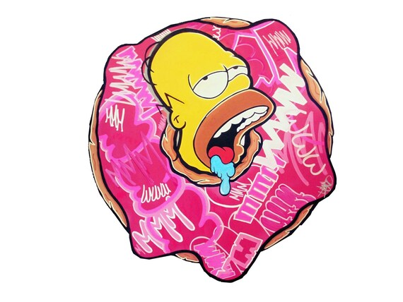 Homer Simpson Graffiti Donut Mmm Etsy Homer Simpson Graffiti Donut Mmm Etsy