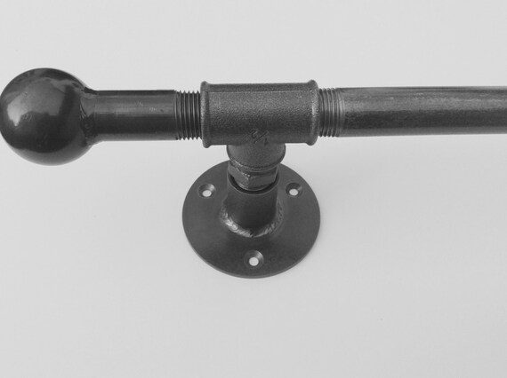 Metal Curtain Pole Rail Industrial Wrought Iron Handmade Etsy