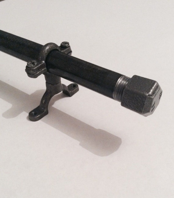 Curtain Pole Rail Industrial Farmhouse Steel Pipe Any Etsy