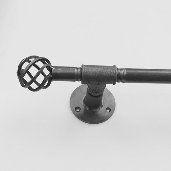 Steel Curtain Pole Any Size Steampunk Industrial Etsy